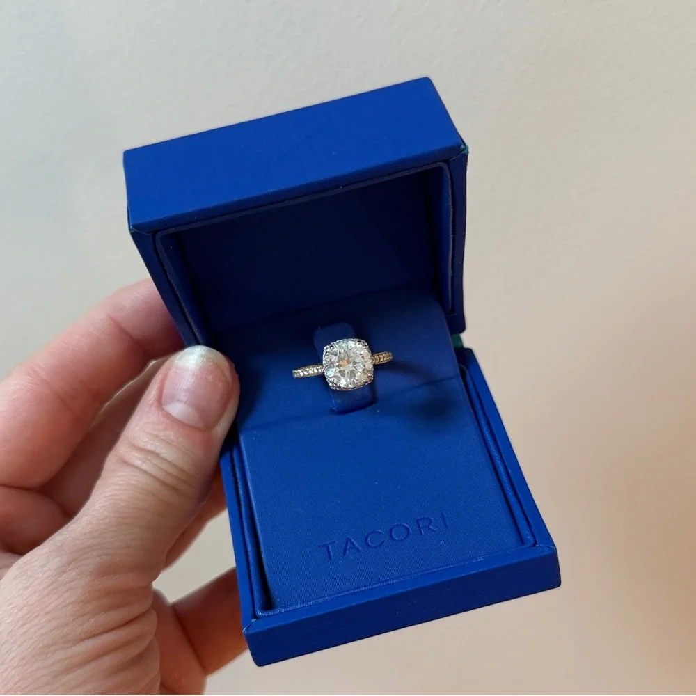 Tacori 18 kYellow gold Engagement Ring with Diamonds and bloom in platinum - Picture 2 of 5